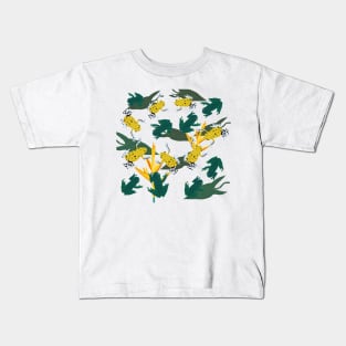 Tropical Frogs Pattern Kids T-Shirt